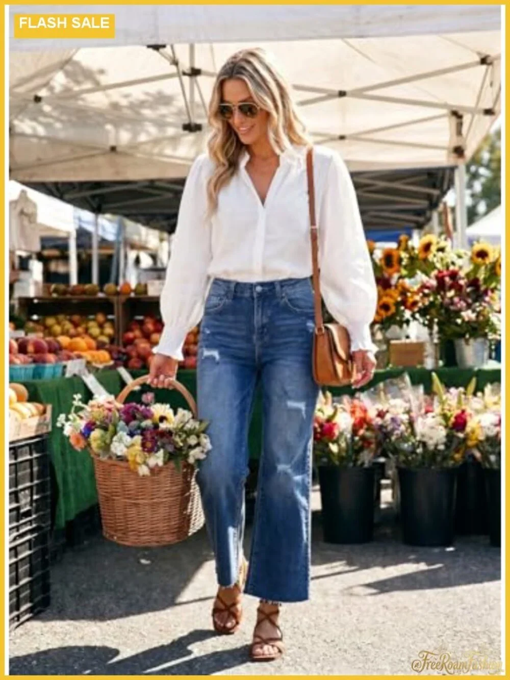 Wide Leg Baggy Stretch Jeans High Rise Loose Fit Casual Denim